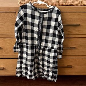 Tea Collection Black and White Checkered Kids Dress